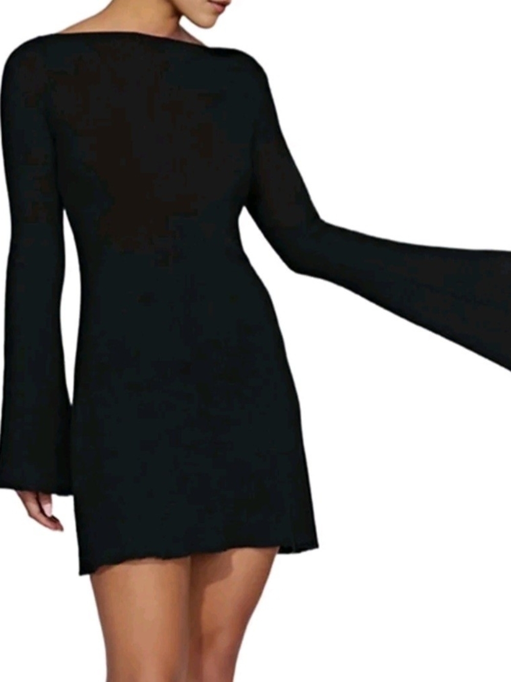 Gianni Bini Black Bell-Sleeve Mini Dress